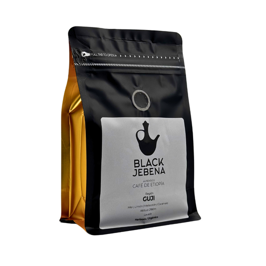 Black Jebena, Cafe de Etiopía en grano: Guji, lavado