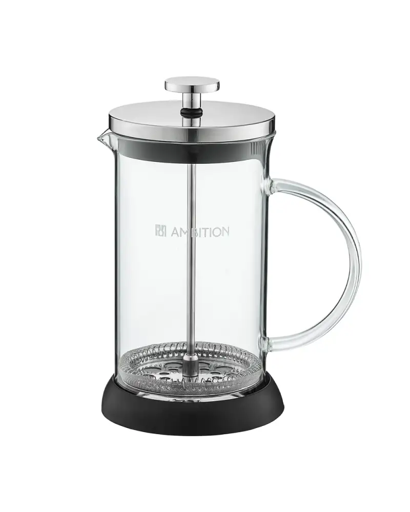 French Press Coffee Maker (Plunger) Glass, steel and plastic