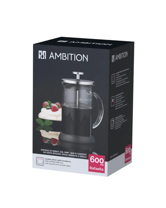 Cafetera French Press (Émbolo) Vidrio, acero y plástico