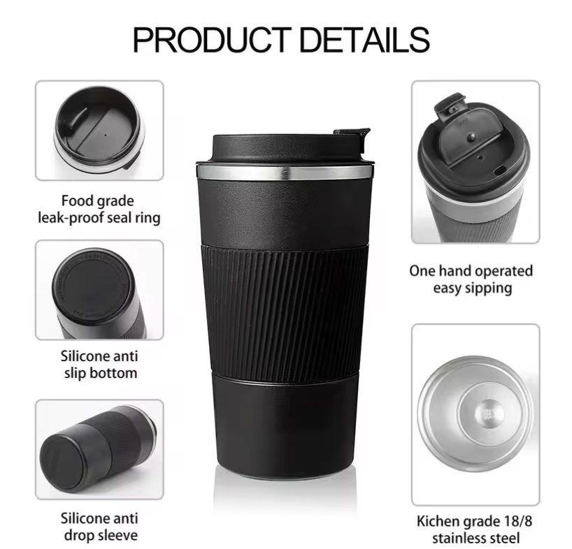 Stainless steel thermal coffee mug