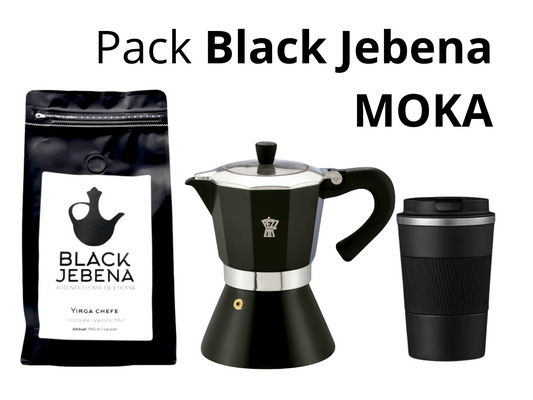 Pack Café + Vaso térmico + Cafetera Moka